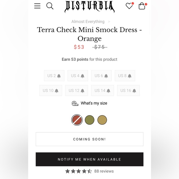 {DISTURBIA} Terra Check Mini Smock Dress US6 - Picture 6 of 13